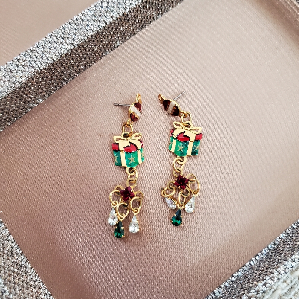 Lunch at the Ritz Christmas Holiday Earrings
